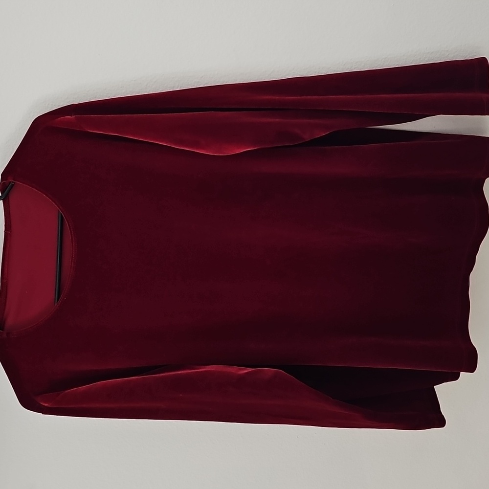 Red stretch velvet Shirt